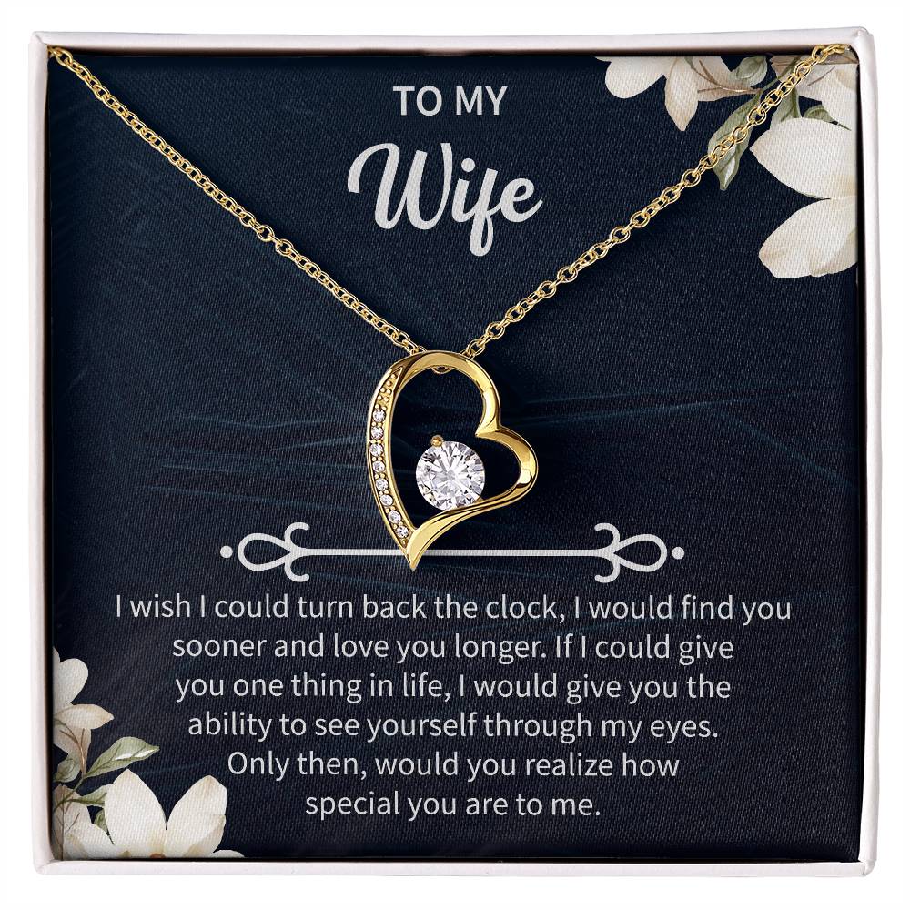 To My Beautiful Wife Necklace From Husband, Hotwife Jewelry For Women, Birthday Gifts For Wife, Birthday Necklaces For Women, Forever Love Necklace - Beauty Belliss